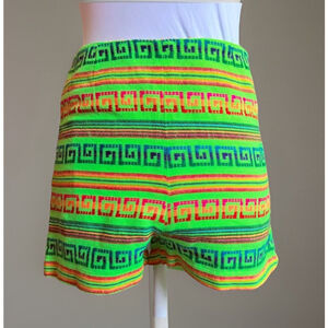 Kenny Guadalajara Green Embroidered High Rise Shorts Small